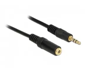 DeLock predlžovací kábel Audio Stereo Jack 3.5 mm samec - samica / 3pin / 2 m / čierny