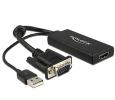 Delock Adaptér VGA > HDMI s audio / čierna