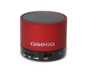 Omega OG47B Bluetooth reproduktor / 3W / FM / micro SD / hliníkový / červený