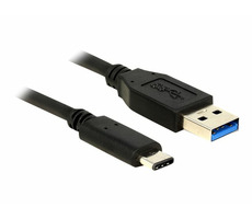 DeLock Kábel SuperSpeed USB 10 Gbps (USB 3.1, Gen 2) Typ A samec > USB Type-C samec 0.5 m čierna
