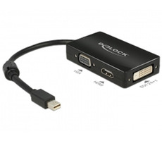 Delock Adaptér mini Displayport 1.1 samec > VGA / HDMI / DVI samica pasívna / čierny