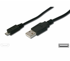 PremiumCord Kábel micro USB 2.0 (AB) 0.75m / kábel navrhnutý pre rýchle nabíjanie