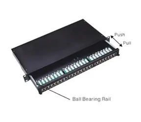 DATACOM Patch panel CAT5E 24p. / 1U / STP / 19" / čierny / vyviazanie