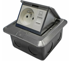DATACOM Zásuvka podlahová / 1xRJ45 / CAT5E+230V