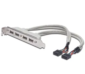 DIGITUS záslepka slotu s 4 USB portami / kábel 2x 10 Pin / 0.25m