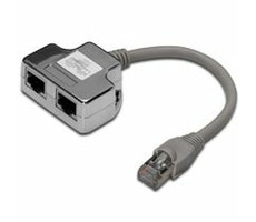 Digitus Adaptér, Patch Cable, CAT5E RJ45 M, 2 X RJ45 F, 0,19 metra