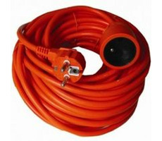 PremiumCord predlžovací prívod 230V, 20m, oranžový, zástrčka-zásuvka