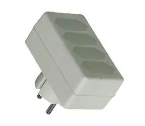 PremiumCord štvorka 230V, 4x plochá zásuvka