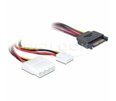 Delock napájací adaptér SATA samec 15 pin > 4 pin Molex + 3.5 floppy