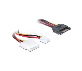 Delock napájací adaptér SATA samec 15 pin > 4 pin Molex + 3.5 floppy