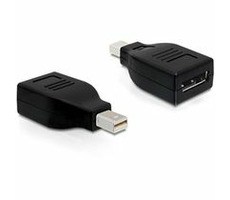 DeLock adaptér Displayport mini samec > Displayport samica, čierny