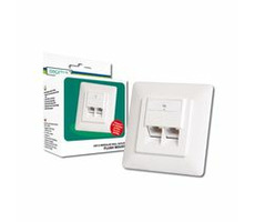 DIGITUS modulárna dvojzásuvka CAT5E, tienená, pod omietku, biely