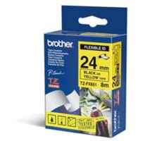 Brother - TZ-FX651, žltá / čierna, 24 mm, s flexibilnou páskou