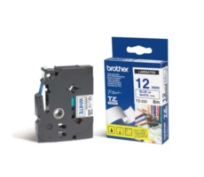 Brother - TZ-233, biela / modrá (12mm, laminovaná)