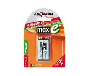 Ansmann akumulátor 9V NiMH 250 mAh (1 ks) maxE+