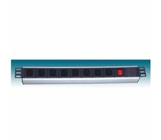 PremiumCord 19&quot; PDU, 1U, 9x IEC (C13), 2m kábel Euro, vypínač