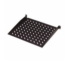 DIGITUS 19&quot; pevná polica 1U, čierna, nosnosť 15kg hl. 25 cm