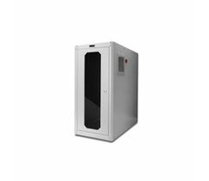 Digitus PC case with leveling feet, 670x300x650 mm, lockable metal front dvere w glass, fan color grey (RAL 7035)