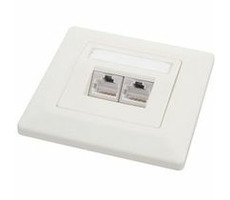Zásuvka Solarix CAT5E STP 2 x RJ45 pod omietku biela
