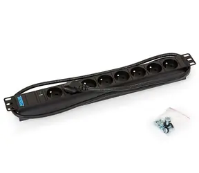 Triton 19" rozvodný panel, 8xCZ zásuvka, kontrolka, 3x1.5mm, 2m kábel CZ-DE, RAL9005