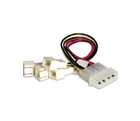 AKASA kábel redukcia 4-pin PSU molex na 4x 3-pin fan, redukcia otáčok