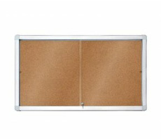 2x3 Horizontálna interiérová korková vitrína s posuvnými dverami 97x70 mm (8xA4)