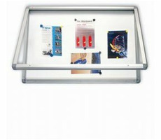 2x3 Vonkajšia vitrína s horizontálnym otváraním 75 x 70 cm (6xA4) / lakovaná / magnetická