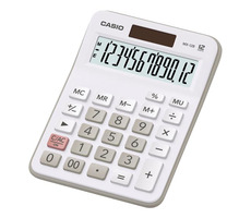 CASIO MX 12 B WE bielo-šedá / Kalkulačka / duálne napájanie