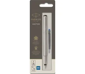 PARKER Vector Stainless Steel hrot M / plniace pero / farba náplne: modrá