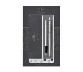PARKER Jotter Stainless Steel CT Duoset / sada plniace pero a guličkové pero