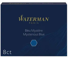 WATERMAN Inks Long Standard mysterious modrá 8ks / Atramentové bombičky / do plniacich pier WATERMAN