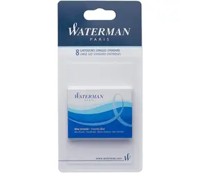WATERMAN Inks Long Standard serenity modrá 8ks / Atramentové bombičky / do plniacich pier WATERMAN