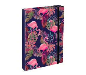 BAAGL Dosky na školské zošity A4 Jumbo Plameniaky / 23x32x5 cm