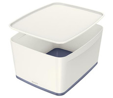 Leitz MyBox WOW Úložný box s vekom veľkosť L bielo-šedá