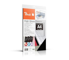 PEACH viazacie zadné obaly A4 250g-m2 čierne vysoký lesk 25 ks