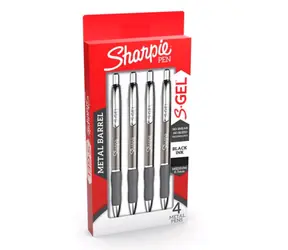 Sharpie S-Gél 0.7 mm 4 ks / Gélové pero / farba náplne: čierna / modrá