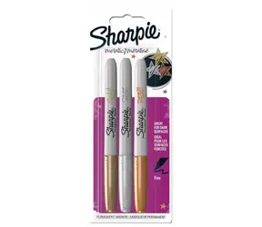 Sharpie Popisovač permanentný F 1,4mm / metalické farby: zlatá/strieborná/bronzová / 3ks
