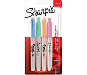 Sharpie Fine Popisovač permanentnej pastelovej farby / okrúhly hrot F / 4ks