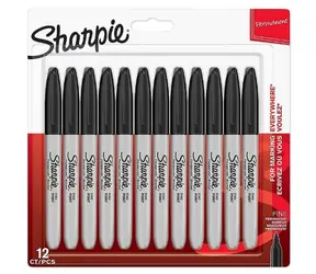 Sharpie Popisovač permanentný čierna 12ks / okrúhly hrot F