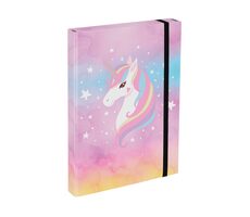 BAAGL Dosky na školské zošity A4 Rainbow Unicorn / 23x32x3 cm