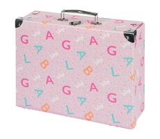 BAAGL Skladací školský kufrík Logo - ružový s kovaním / 32.5 x 10.5 x 26 cm