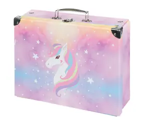 BAAGL Skladací školský kufrík Rainbow Unicorn s kovaním / 32.5 x 10.5 x 26 cm