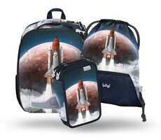 BAAGL SET 3 - Školský set Shelly Space Shuttle / aktovka / peračník / sáčok