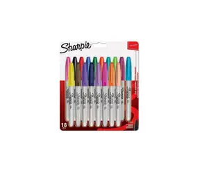 Sharpie Popisovače permanentné s jemným okrúhlym hrotom F 18 farieb