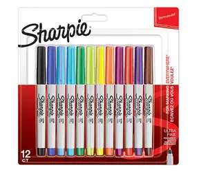 Sharpie Ultra Fine Popisovač permanentný mix farieb 0.5mm 12ks