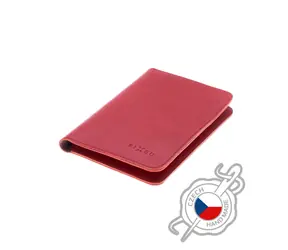FIXED Passport Kožená peňaženka červená / pravá hovädzia koža / veľkosť pása