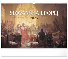 Presco Group Nástenný kalendár Slovanská epopej - Alfons Mucha 2025 / 48 × 33 cm