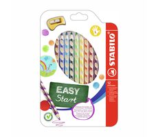 STABILO® EASYcolors - 12 ks sada s strúhadlom - 12 rôznych farieb