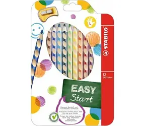 STABILO® EASYcolors - 12 ks sada s strúhadlom - 12 rôznych farieb