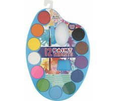 GRAFIX Paleta s vodovými farbami a štetcom Modrá